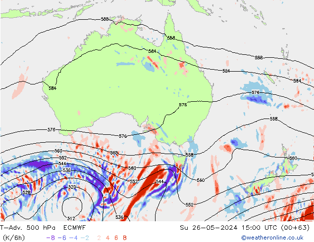 T-Adv. 500 hPa ECMWF dom 26.05.2024 15 UTC