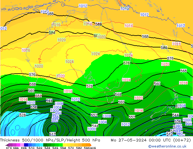 Thck 500-1000hPa ECMWF  27.05.2024 00 UTC