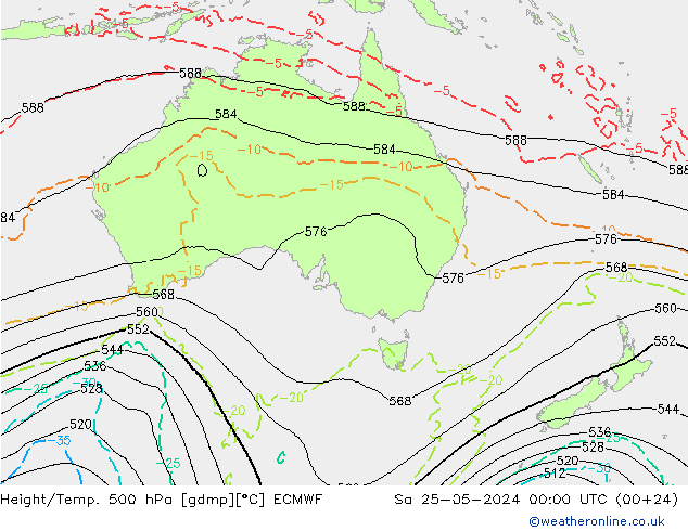 Z500/Rain (+SLP)/Z850 ECMWF Sáb 25.05.2024 00 UTC