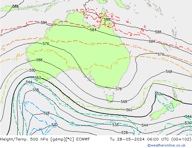 Z500/Regen(+SLP)/Z850 ECMWF di 28.05.2024 06 UTC