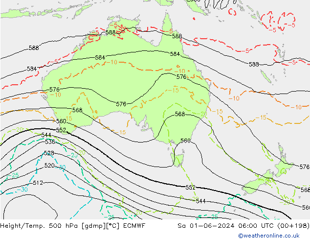 Z500/Rain (+SLP)/Z850 ECMWF Sa 01.06.2024 06 UTC