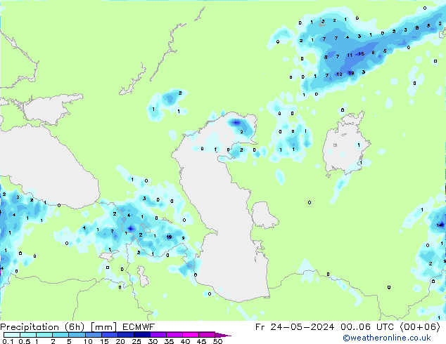 Z500/Rain (+SLP)/Z850 ECMWF Fr 24.05.2024 06 UTC