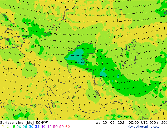 Surface wind ECMWF We 29.05.2024 00 UTC