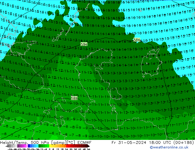 Z500/Regen(+SLP)/Z850 ECMWF vr 31.05.2024 18 UTC