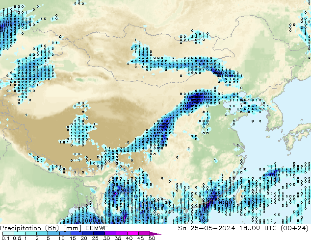 Z500/Rain (+SLP)/Z850 ECMWF сб 25.05.2024 00 UTC