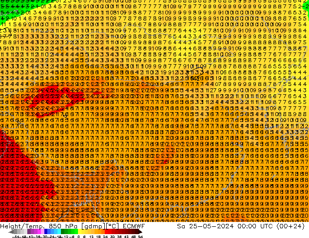 Z500/Rain (+SLP)/Z850 ECMWF сб 25.05.2024 00 UTC