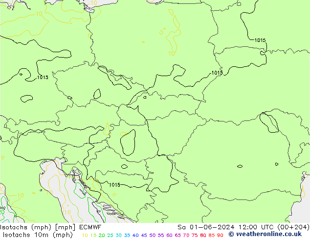 Isotachs (mph) ECMWF Sa 01.06.2024 12 UTC