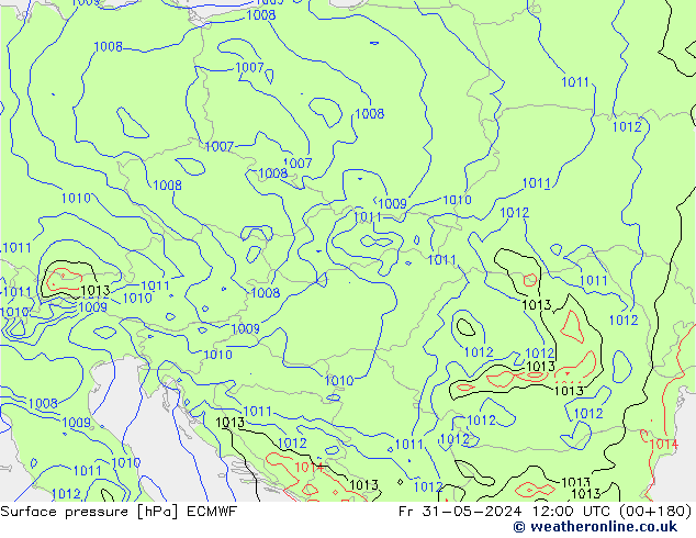 pressão do solo ECMWF Sex 31.05.2024 12 UTC