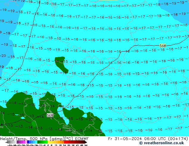 Z500/Rain (+SLP)/Z850 ECMWF Pá 31.05.2024 06 UTC