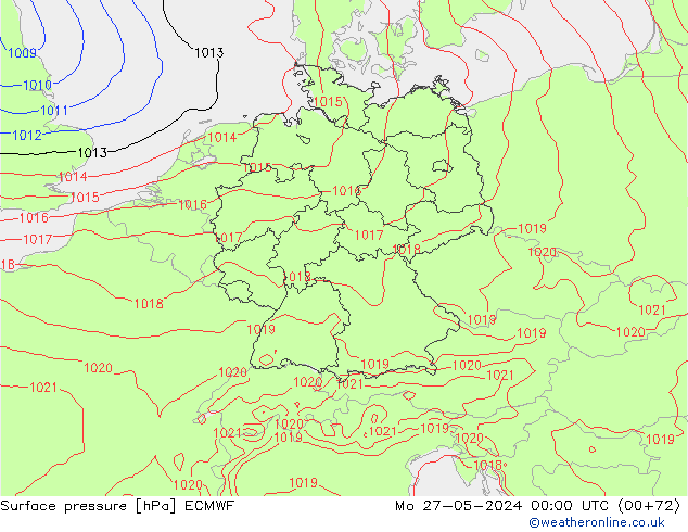 pression de l'air ECMWF lun 27.05.2024 00 UTC