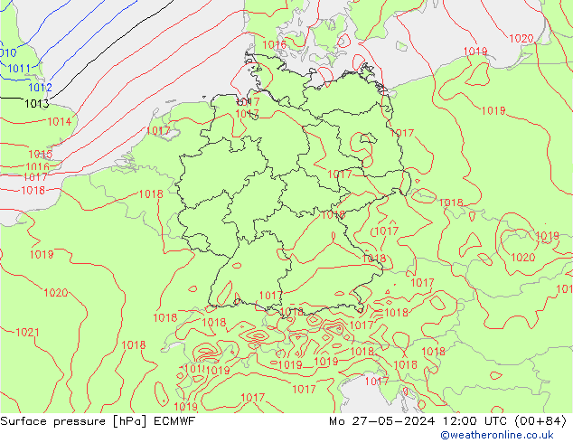 pression de l'air ECMWF lun 27.05.2024 12 UTC