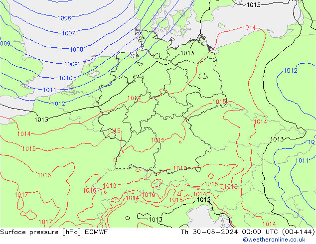 Surface pressure ECMWF Th 30.05.2024 00 UTC