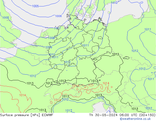 Yer basıncı ECMWF Per 30.05.2024 06 UTC