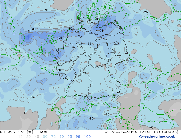 RH 925 hPa ECMWF Sa 25.05.2024 12 UTC