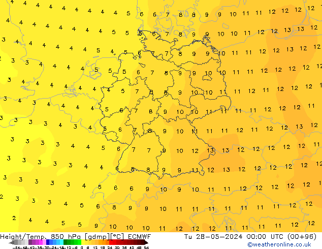 Z500/Rain (+SLP)/Z850 ECMWF Di 28.05.2024 00 UTC