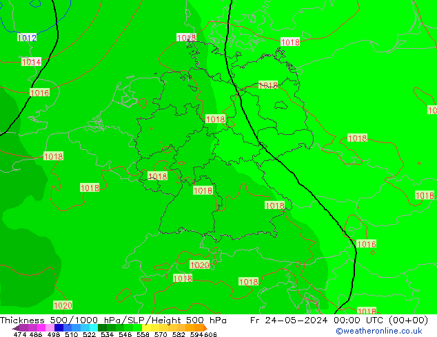 Thck 500-1000hPa ECMWF Sex 24.05.2024 00 UTC