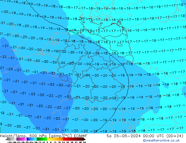 Z500/Rain (+SLP)/Z850 ECMWF sam 25.05.2024 00 UTC