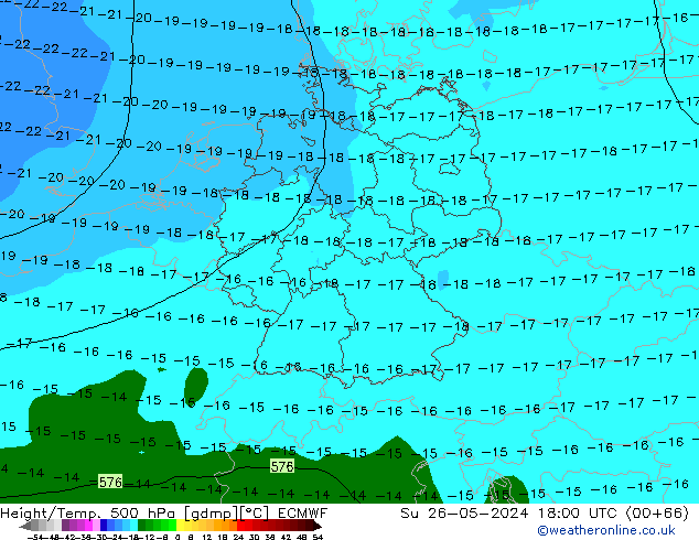 Z500/Rain (+SLP)/Z850 ECMWF  26.05.2024 18 UTC