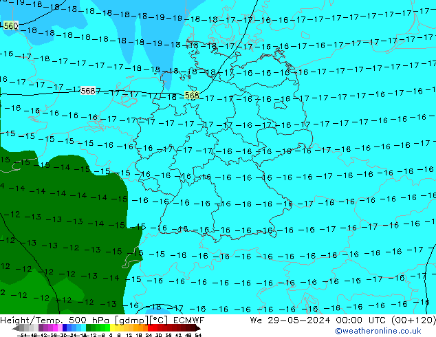 Z500/Rain (+SLP)/Z850 ECMWF We 29.05.2024 00 UTC