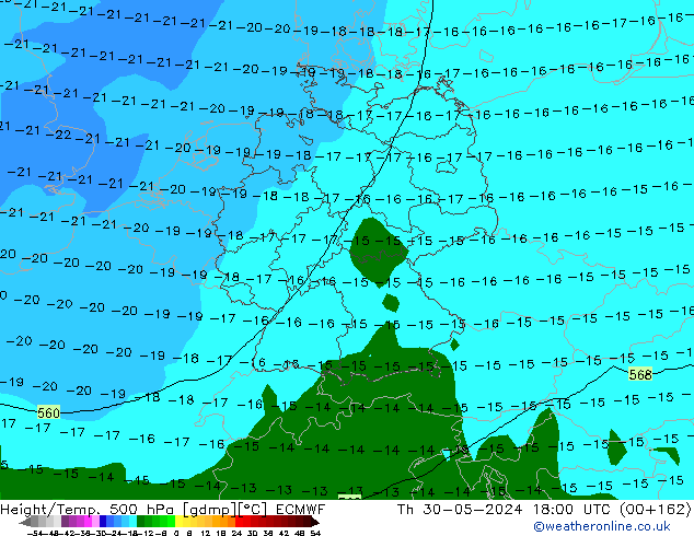 Z500/Rain (+SLP)/Z850 ECMWF чт 30.05.2024 18 UTC