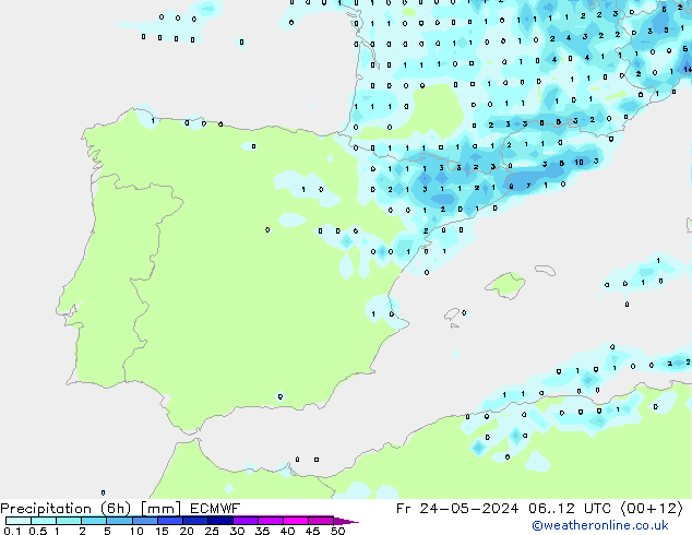 Z500/Rain (+SLP)/Z850 ECMWF Pá 24.05.2024 12 UTC