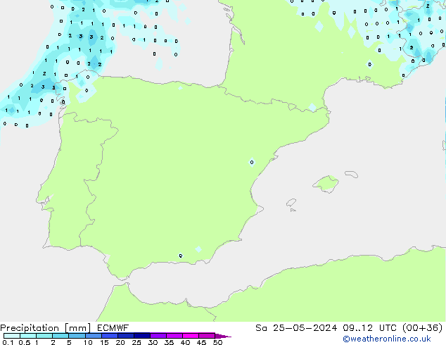 precipitação ECMWF Sáb 25.05.2024 12 UTC