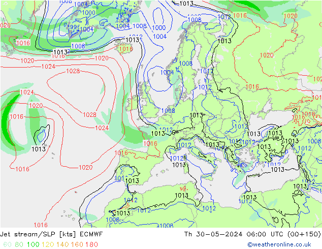 Courant-jet ECMWF jeu 30.05.2024 06 UTC