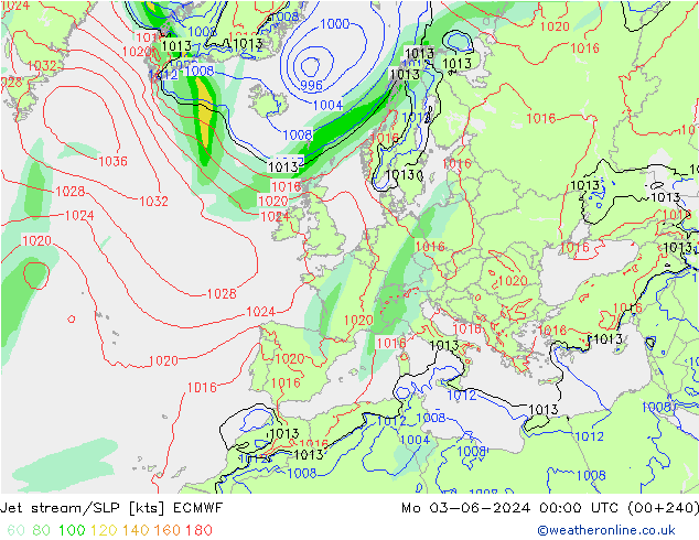 Courant-jet ECMWF lun 03.06.2024 00 UTC