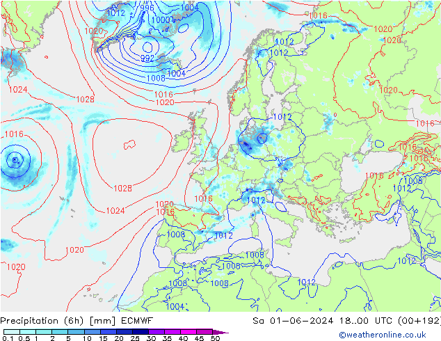 Z500/Rain (+SLP)/Z850 ECMWF Sa 01.06.2024 00 UTC