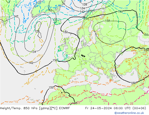 Z500/Rain (+SLP)/Z850 ECMWF пт 24.05.2024 06 UTC