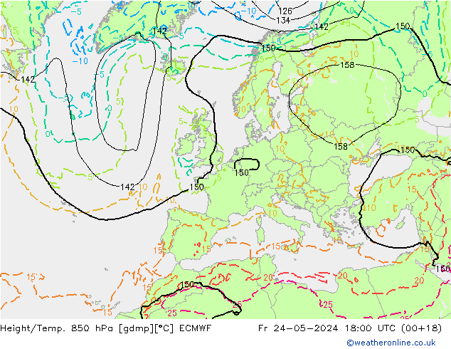 Z500/Rain (+SLP)/Z850 ECMWF vie 24.05.2024 18 UTC