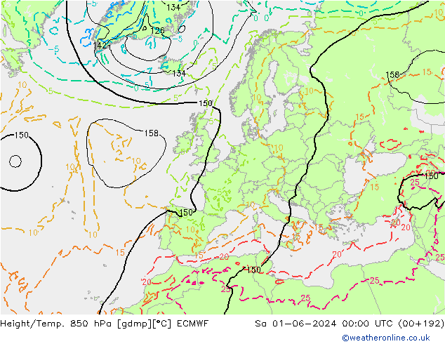 Z500/Rain (+SLP)/Z850 ECMWF Sa 01.06.2024 00 UTC