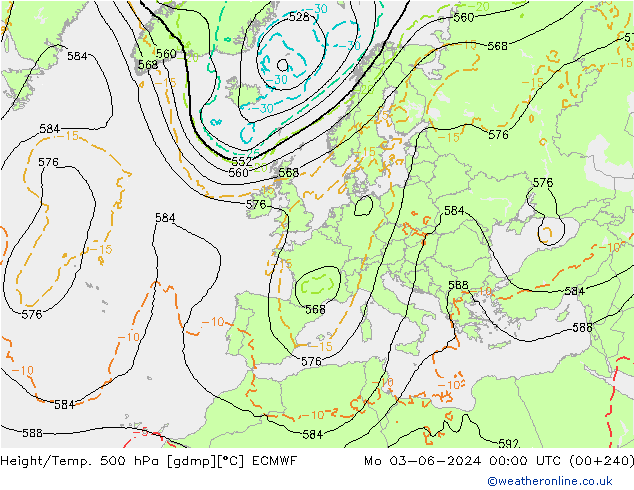 Géop./Temp. 500 hPa ECMWF lun 03.06.2024 00 UTC