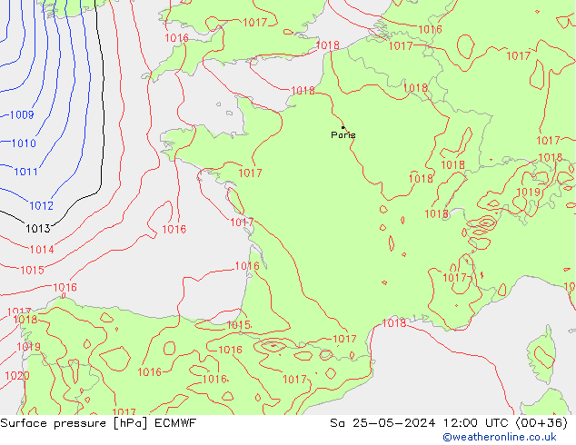 приземное давление ECMWF сб 25.05.2024 12 UTC