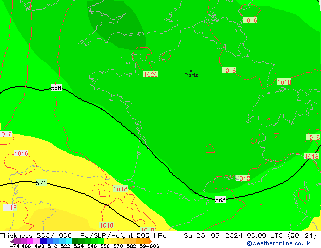 Thck 500-1000hPa ECMWF Sa 25.05.2024 00 UTC