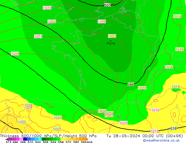 Thck 500-1000hPa ECMWF Út 28.05.2024 00 UTC