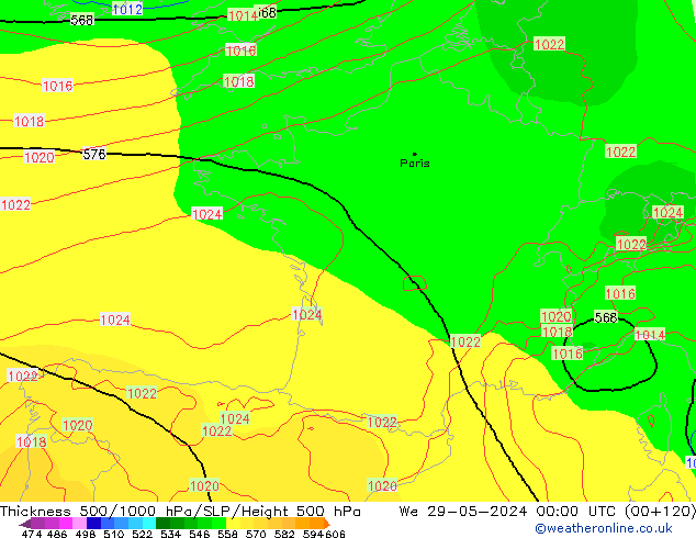 Thck 500-1000hPa ECMWF St 29.05.2024 00 UTC