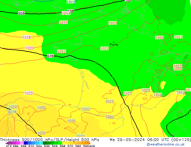 500-1000 hPa Kalınlığı ECMWF Çar 29.05.2024 06 UTC