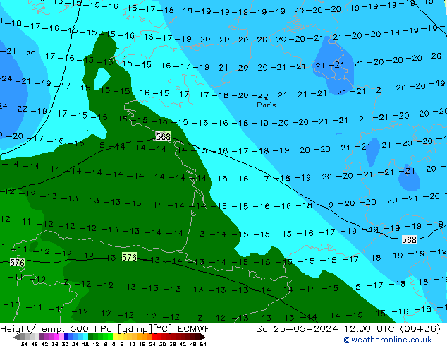 Z500/Rain (+SLP)/Z850 ECMWF  25.05.2024 12 UTC