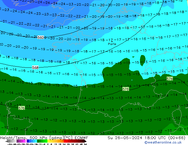 Z500/Regen(+SLP)/Z850 ECMWF zo 26.05.2024 18 UTC