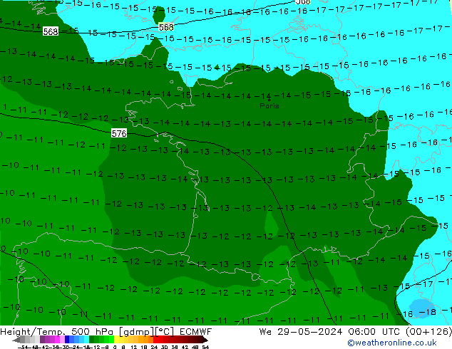 Z500/Rain (+SLP)/Z850 ECMWF We 29.05.2024 06 UTC