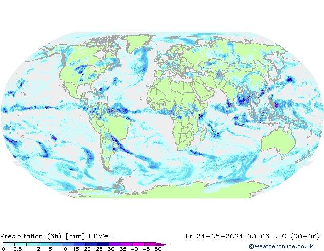 Precipitação (6h) ECMWF Sex 24.05.2024 06 UTC