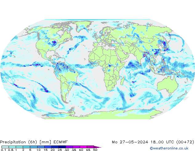 Z500/Rain (+SLP)/Z850 ECMWF Po 27.05.2024 00 UTC