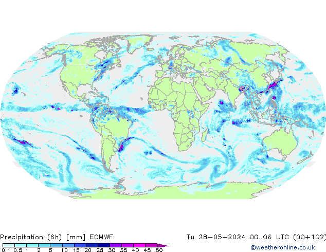 Z500/Yağmur (+YB)/Z850 ECMWF Sa 28.05.2024 06 UTC