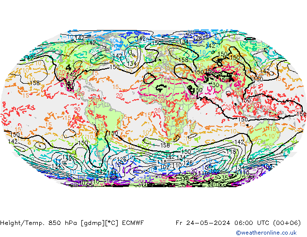 Z500/Rain (+SLP)/Z850 ECMWF Fr 24.05.2024 06 UTC