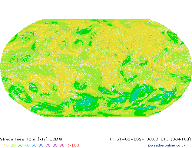 Streamlines 10m ECMWF Fr 31.05.2024 00 UTC