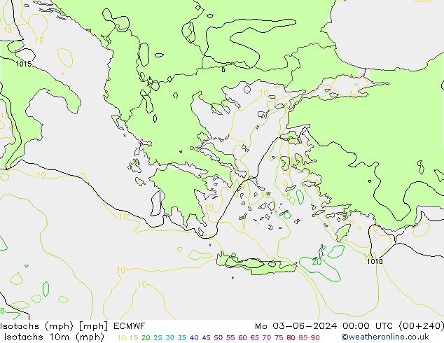 Isotachs (mph) ECMWF Mo 03.06.2024 00 UTC