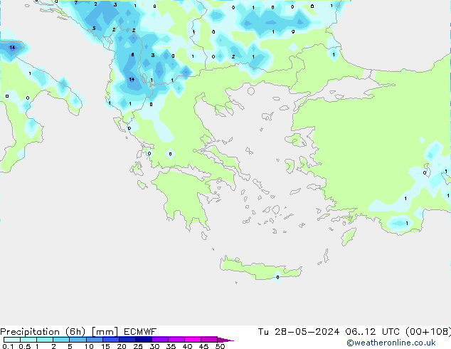 Z500/Rain (+SLP)/Z850 ECMWF вт 28.05.2024 12 UTC