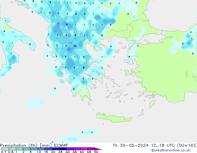 Z500/Rain (+SLP)/Z850 ECMWF Th 30.05.2024 18 UTC