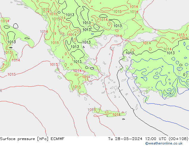 Surface pressure ECMWF Tu 28.05.2024 12 UTC